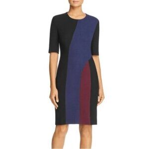 Hugo Boss Colorblock Knee Length Sheath Dress